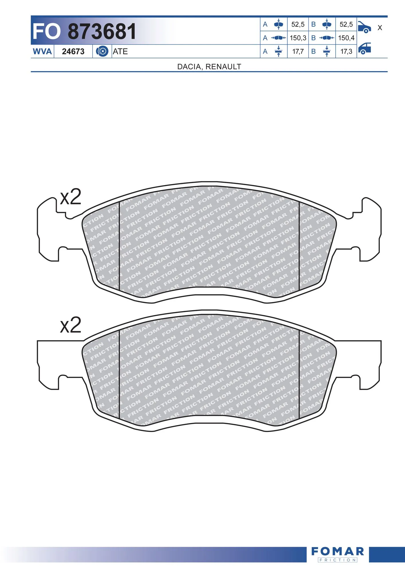 Brake Pad Set, disc brake